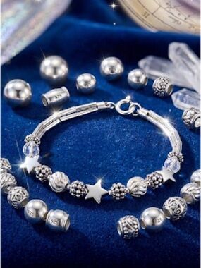 🥀Sterling Silver Star & Bali Beaded Bracelet 🥀